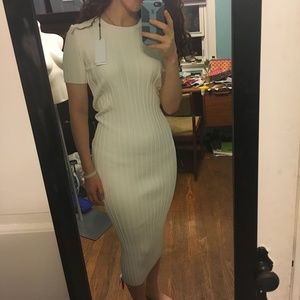 Helmut Lang Rib Knit Button Midi Dress 